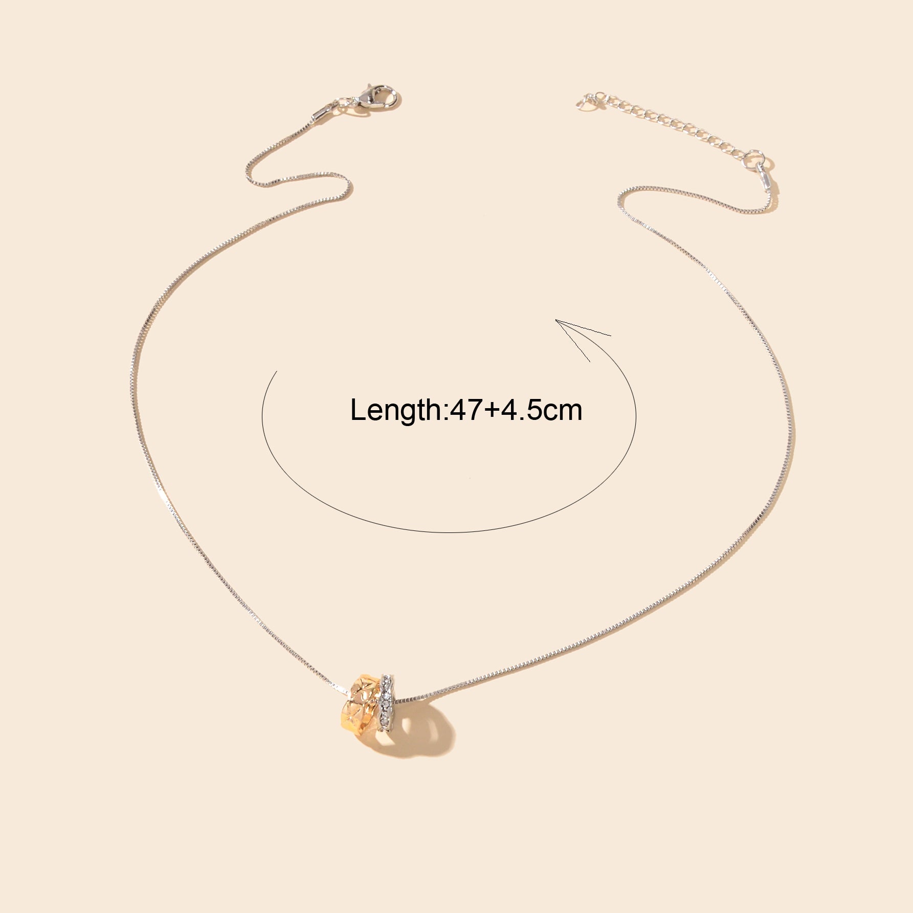 Textured Jewelry Silver Chain Beautiful Ring Charm Anniversary Wedding Necklace