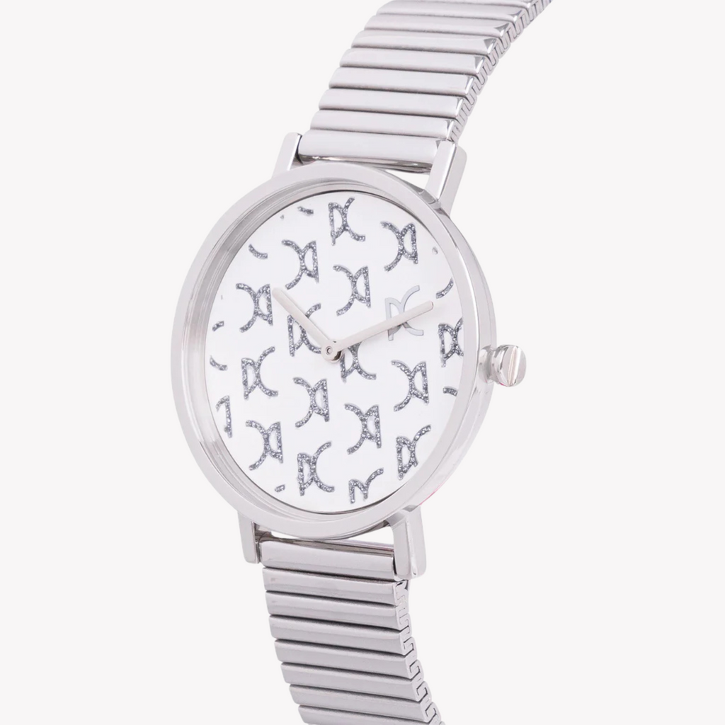 Pierre Cardin Women's Silver Metal Watch, White Dial | Cbv.1541