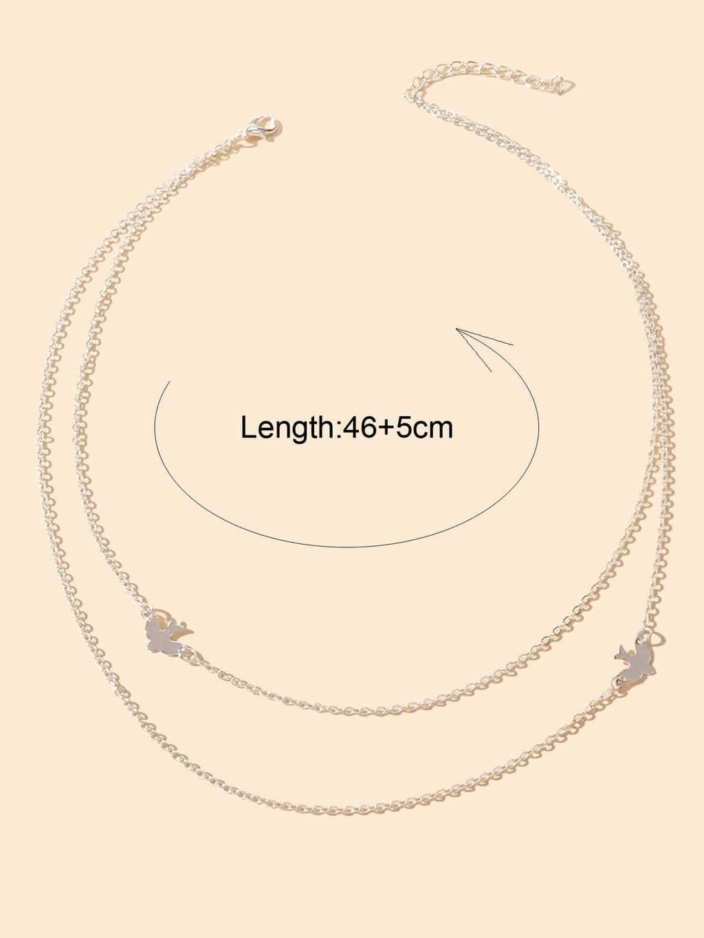 Female Jewelry Wholesale Price Double layer Silver Chain Bird Clavicle Necklace