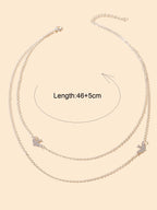 Female Jewelry Wholesale Price Double layer Silver Chain Bird Clavicle Necklace