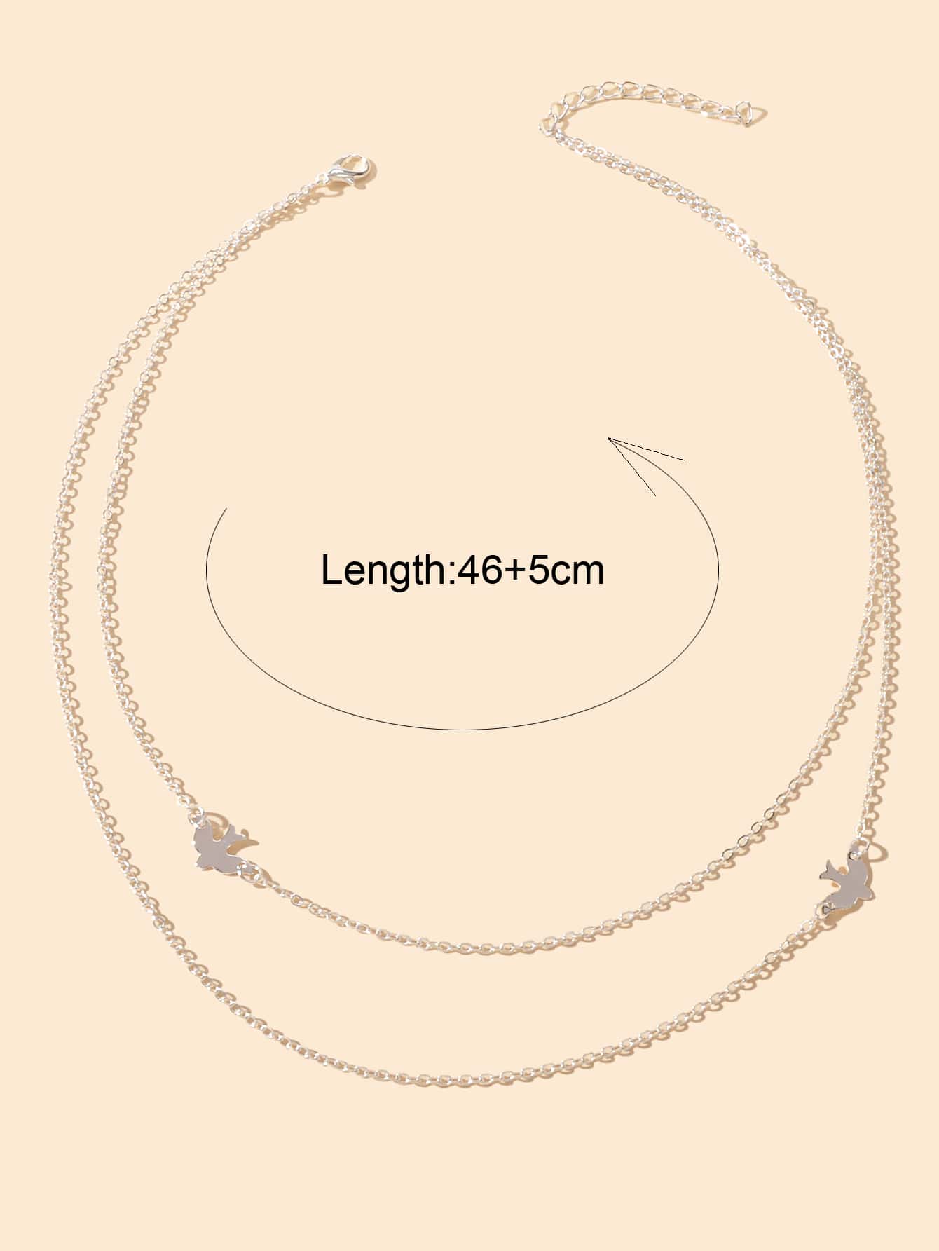Female Jewelry Wholesale Price Double layer Silver Chain Bird Clavicle Necklace