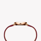 Pierre Cardin Women's Burgundy Leather Watch, Silver Dial | Ccm.0507