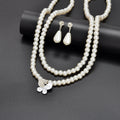Imitation Pearl Double layered Necklace Water Drop Earrings Banquet Wedding Jewellery set