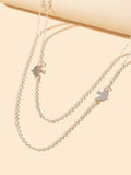 Female Jewelry Wholesale Price Double layer Silver Chain Bird Clavicle Necklace