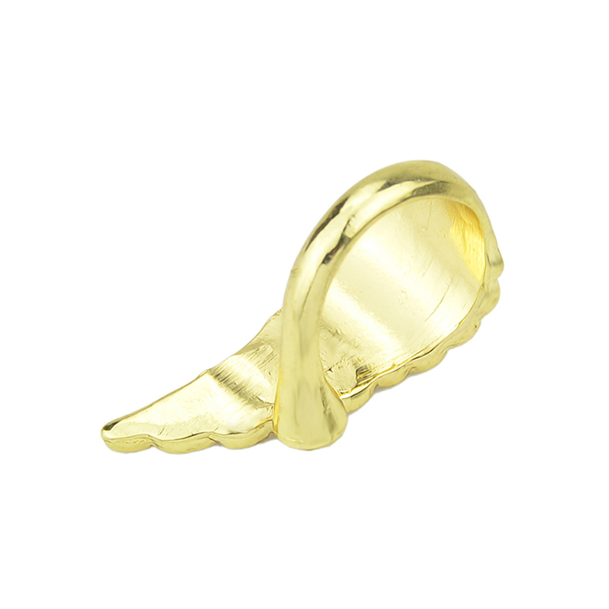 Rhinestone Decor Gold Wing Finger Ring Women Luxurious Band Textured Jewellery