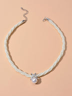 Retro Multi-layer Entangled Pearl Wedding Collar Necklace Beautiful Jewellery
