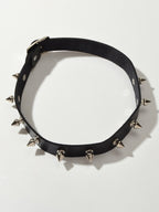 Have one to sell? Sell it yourself Punk Rock Spike Decor Black Pu Leather Belt Design Adjustable Choker Necklace