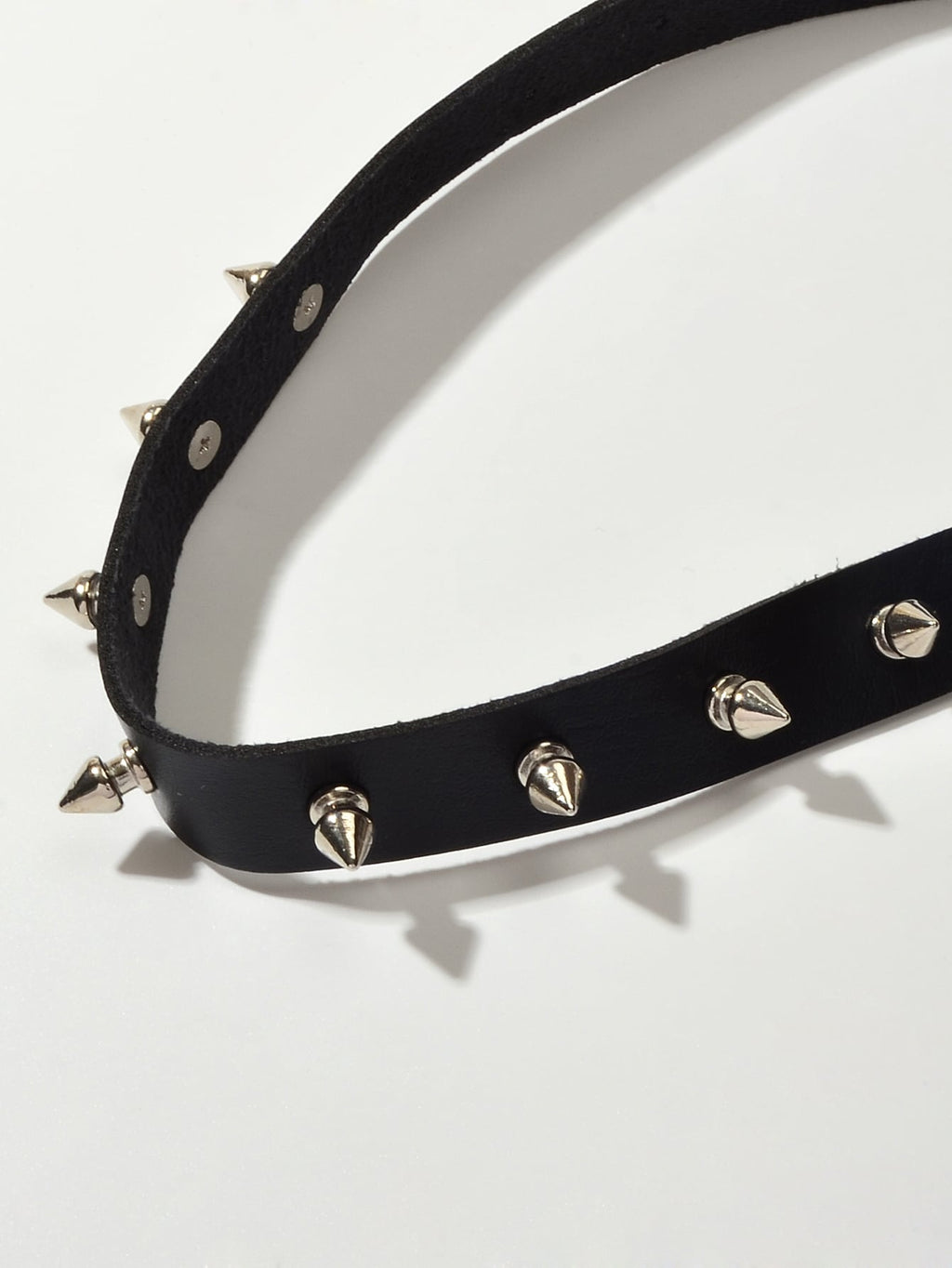 Have one to sell? Sell it yourself Punk Rock Spike Decor Black Pu Leather Belt Design Adjustable Choker Necklace