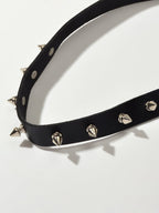 Have one to sell? Sell it yourself Punk Rock Spike Decor Black Pu Leather Belt Design Adjustable Choker Necklace