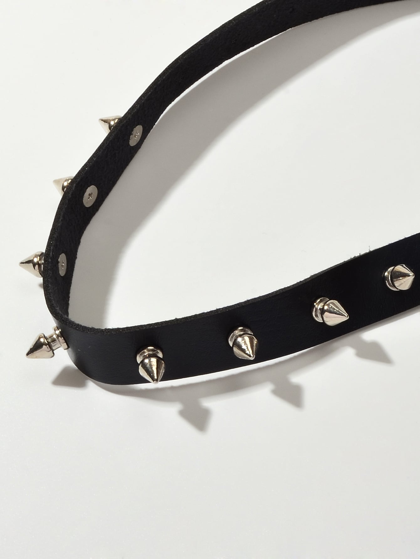 Have one to sell? Sell it yourself Punk Rock Spike Decor Black Pu Leather Belt Design Adjustable Choker Necklace