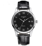 Fashionable Waterproof Couple Watches with Leather Strap