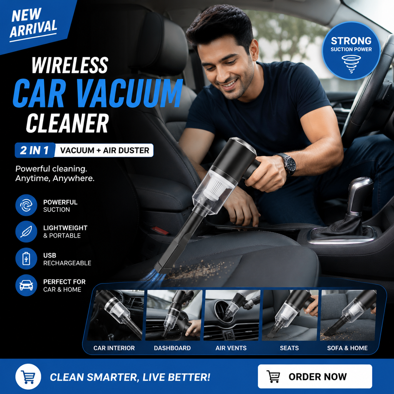 Air Duster Wireless 2 in 1 Vacuum Cleaner