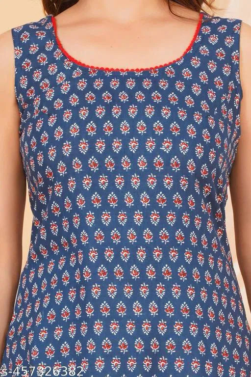 Elegant Printed Cotton Dress